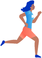 女性が走っているイラスト