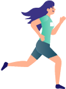 女性が走っているイラスト